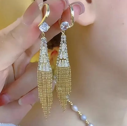 Pendientes de Cascada Golden Luxury