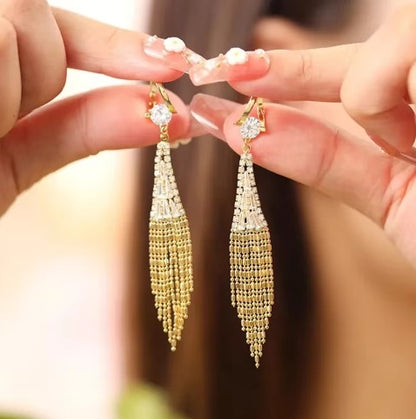 Pendientes de Cascada Golden Luxury